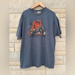 Harley Davidson The Beast Within Clown T Shirt Tulsa , Oklahoma Grey 2XL Grunge